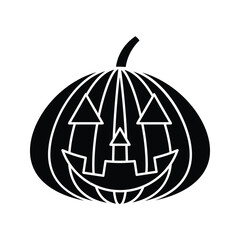 Halloween Pumpkin icon set silhouette vector illustrations on white background.