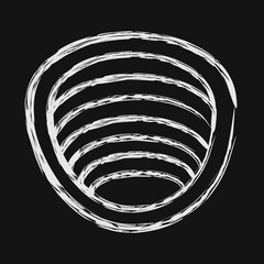 Icon quarry. Gold mining elements. Icon in chalk style.