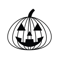 Halloween Pumpkin icon set silhouette vector illustrations on white background.