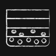Icon soil layer. Gold mining elements. Icon in chalk style.