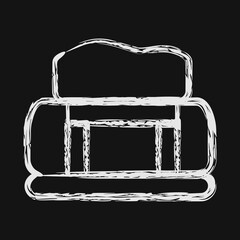 Icon tunnel. Gold mining elements. Icon in chalk style.