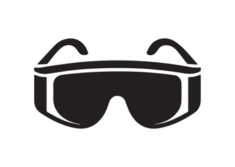 Safety glasses icon, Safety glasses Black vector