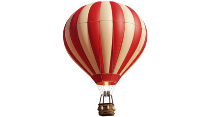 Obraz premium Red and white striped hot air balloon isolated on transparent background