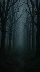 Obraz premium Eerie forest path mystery mobile wallpaper