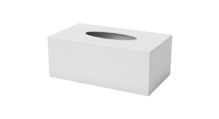 Simple white tissue box isolated on transparent background