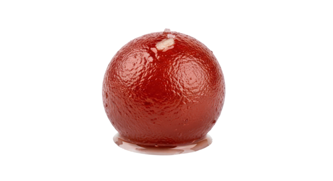 Textured red egg shaped object isolated on transparent background