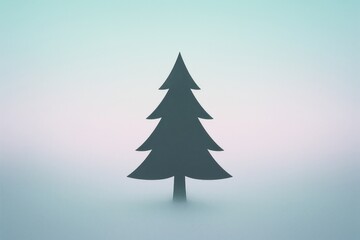 Fototapeta premium Minimalist tree silhouette misty