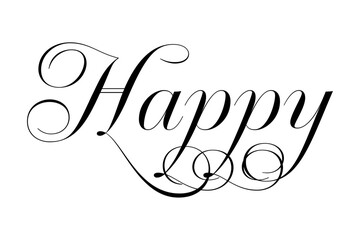 Obraz premium Happy - Happy（幸せ）の文字のベクター素材 