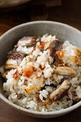 いわし缶と梅の炊き込みご飯