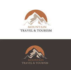Minimalist Mountain Logo Design — Vintage Lodge & Summit Crest Badge for Outdoor, Hiking, Resort and Travel Brands