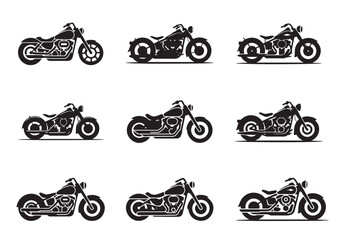 Harley Davidson bike icon, Harley Davidson bike Black vector