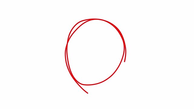 red circle marker with drawing effect 4k video animation alpha channel.