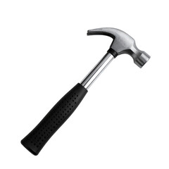 Hammer tool with curved claw, black grip