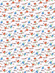 colorful Retro Floral seamless Pattern on White Background