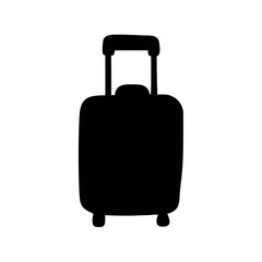 Black suitcase for travel isolated on white