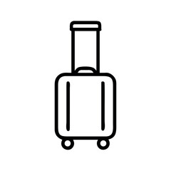 Black suitcase for travel isolated on white