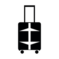 Black suitcase for travel isolated on white