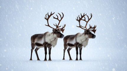 reindeer in snow