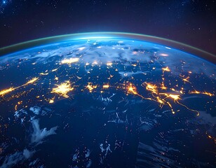 The mesmerizing Earth viewed from space, showcasing city lights