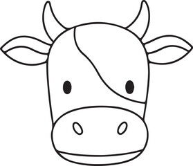 A simple cartoon illustration of a cows head
