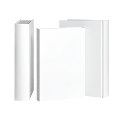 Naklejka premium Three white books, different sizes, standing