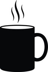 Hot Coffee Mug Silhouette Icon