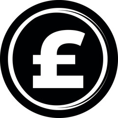 Pound icon, finance sign. Vector illustration. Flat design.