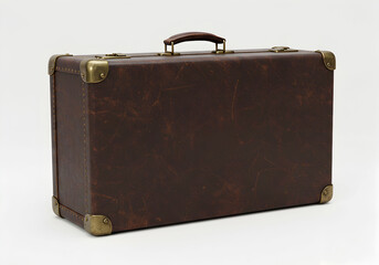 Travel Suitcase Standing on White Background