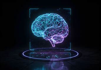 Virtual Hologram of Artificial Intelligence Brain