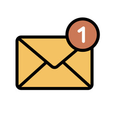 メール受信を知らせるシンプルなフラットデザインアイコン