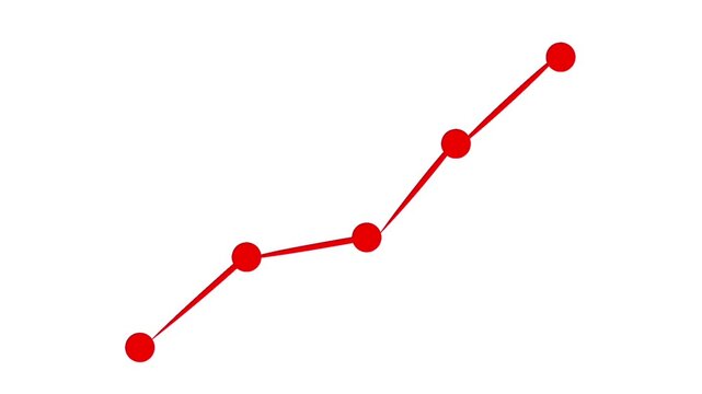 A minimalist vector illustration of a red line graph with data points. Ideal for conveying trends, statistics, and business data visually