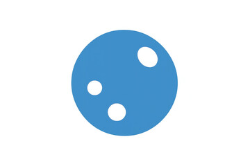 Blue circle vector icon with white spots representing a simple cookie or abstract shape on a transparent background