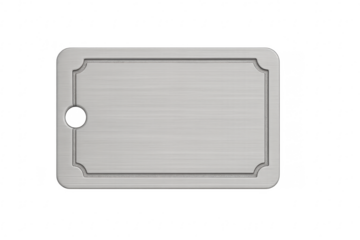 Blank brushed metal tag label with transparent background