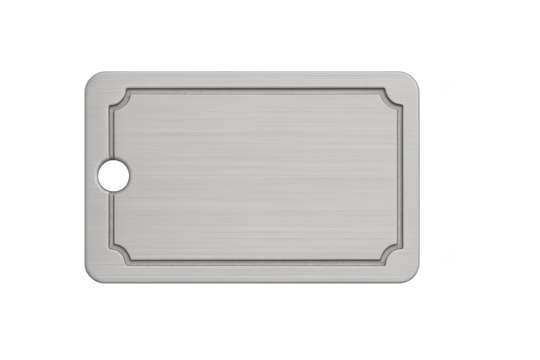 Blank brushed metal tag label with transparent background - Powered by Adobe