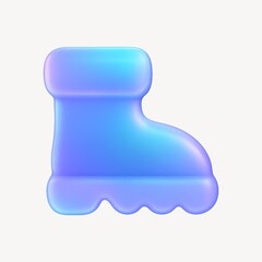 Glossy blue boot illustration.