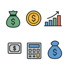 Finance Icons Set &ndash; Money, Growth, and Savings