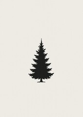 Obraz premium Minimalist pine tree silhouette wallpaper.