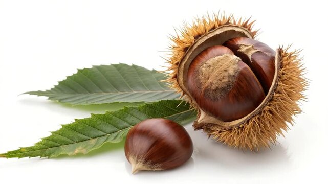 chestnut isolated on white background video.