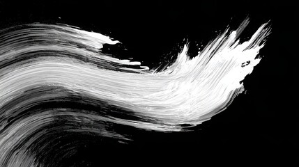 Zen Motion: Dynamic White Brush Strokes on Black