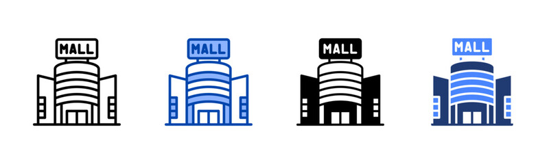 Mall icon set multiple style collection