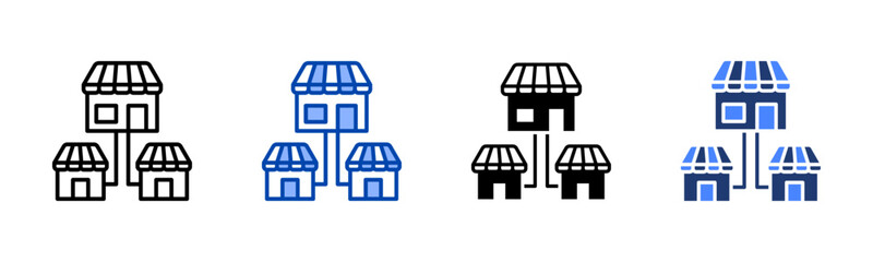 Marketplace icon set multiple style collection
