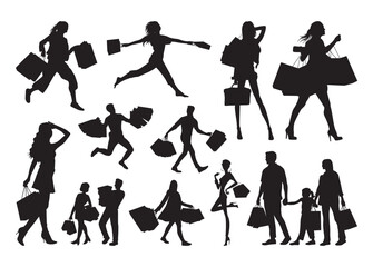 Shopping vector, Shopping Clipart, Shopping silhouette	