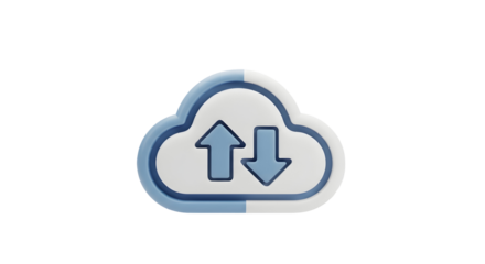 Modern cloud data transfer icon, perfect for technology and business applications, illustrating data upload and download, or symbolizing cloud storage solutions