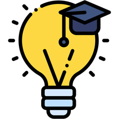 Vector icon Education, Idea, Study, Learning, Light, Online Learning