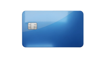 Sleek blue credit card mockup for finance, banking, and modern payment solutions, perfect for digital marketing and business promotions with chip technology