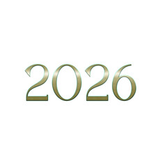 2026 Rusty Copper Colored Number Graphic PNG