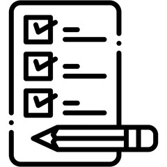 Vector icon Checklist, Paper, Appraisal, Test, Document, Exam