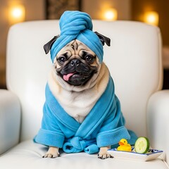 Pug Pampering - A Relaxing Spa Day for a Furry Friend.