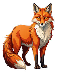 Obraz premium Fox ,full body , real print Style, white background