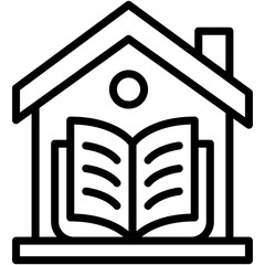 Vector icon Homeschooling, Learn, Education, Homework, Learning, Book